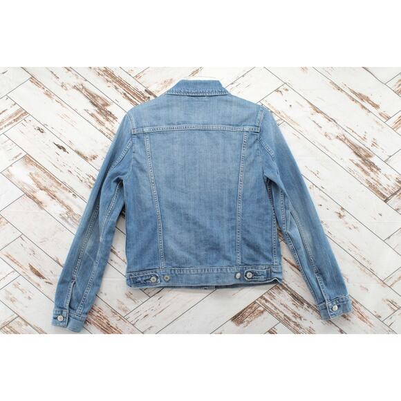 Levi’s Jean Jacket Womens Medium Blue Denim Trucker Levi Strauss - Picture 2 of 7